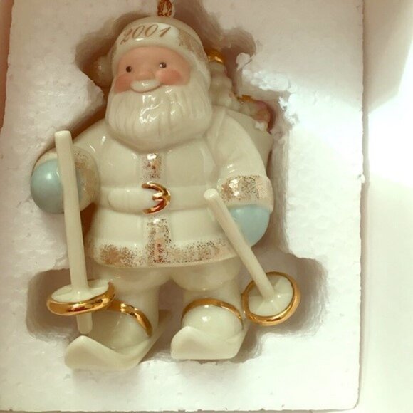 Lenox ornament 2001 Santa's downhill delivery in box - Picture 2 of 2